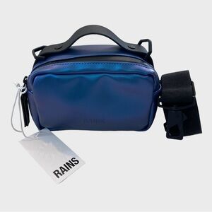 RAINS NWT Waterproof Micro Box Bag in Laser Blue